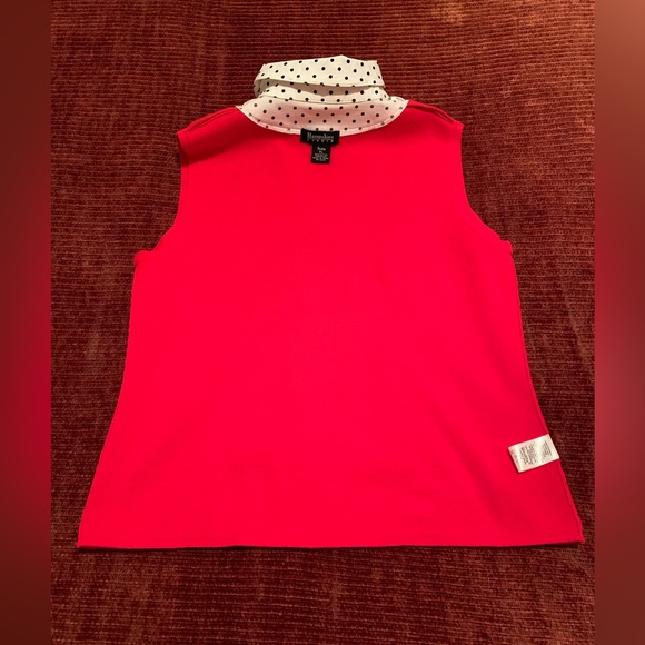 Red Sweater Vest with White Shirt Collar - Picture 8 of 11